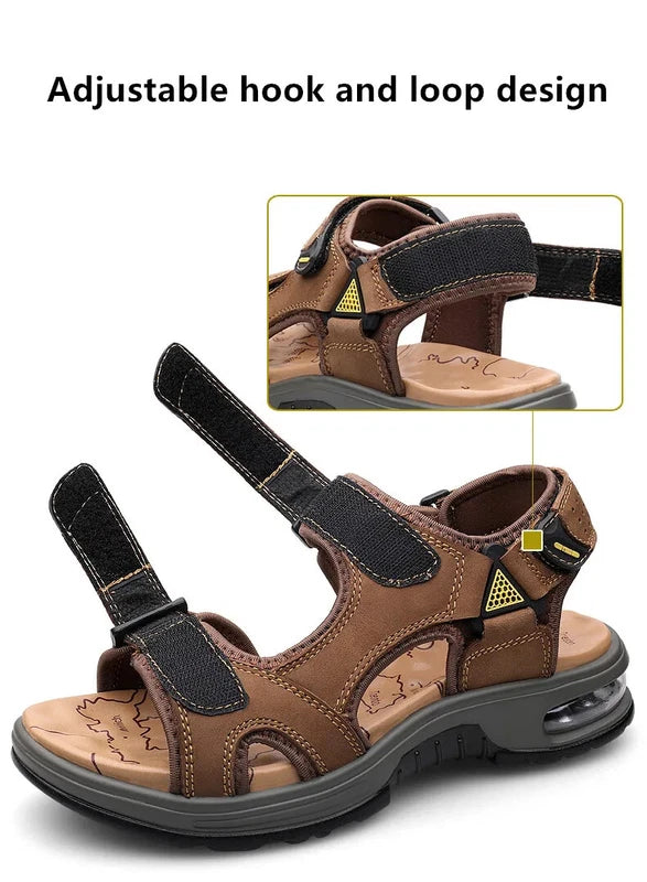 Summer Comfortable Men's Sandals Leather Breathable Slippers Outdoor Beach Shoes