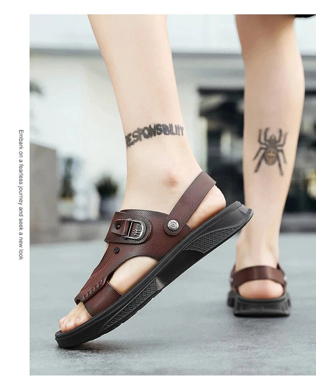 Summer Men's Sandals Breathable Non-Slip Outdoor Slippers Soft Sole Beach Shoes