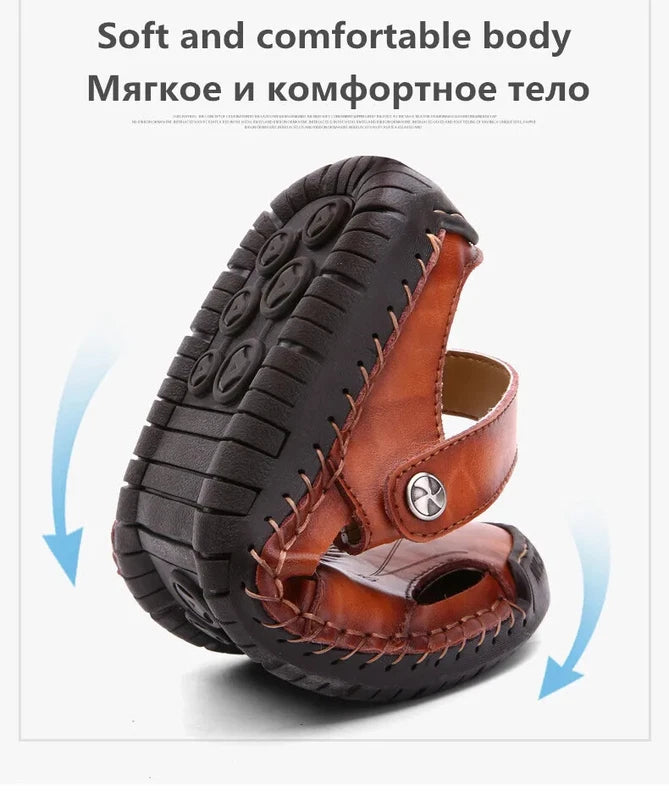 Summer Men Sandals Breathable Slippers Slip On Flats Outdoor Beach Shoes