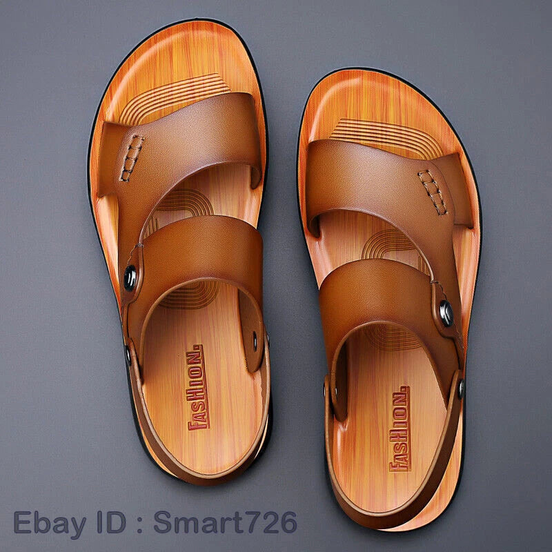 Summer Men Slip-On Sandals Beach Casual Slippers Flats Shoes Slides Footwear