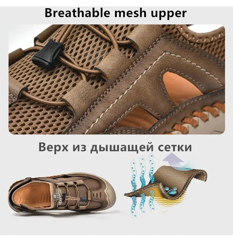 Summer Men's Breathable Mesh Sandals Casual Lightweight Shoes Beach Slippers