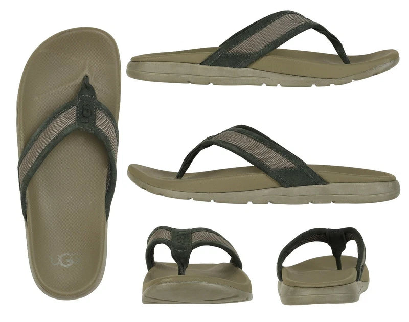 UGG Mens Tenoch Ballistic Flip Flops Beach Sandals Lightweight EVA Canvas Thongs