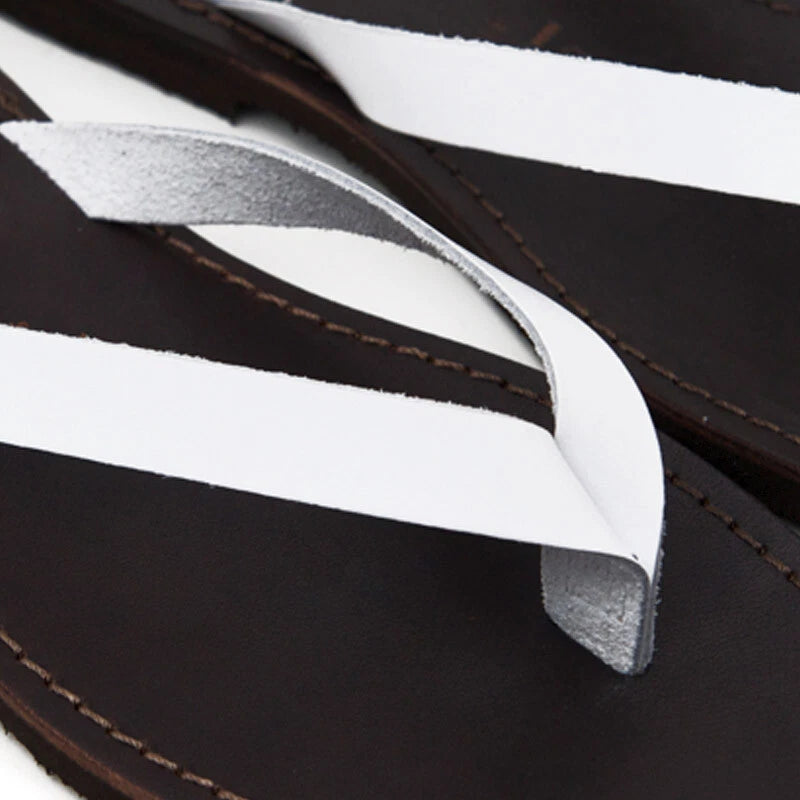 Sandals and Slippers Leather Beach Shoes for Men White Salentini