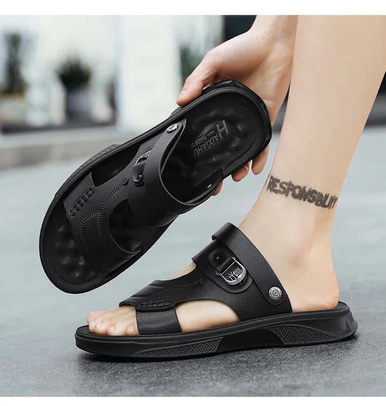 Summer Men's Sandals Breathable Non-Slip Outdoor Slippers Soft Sole Beach Shoes