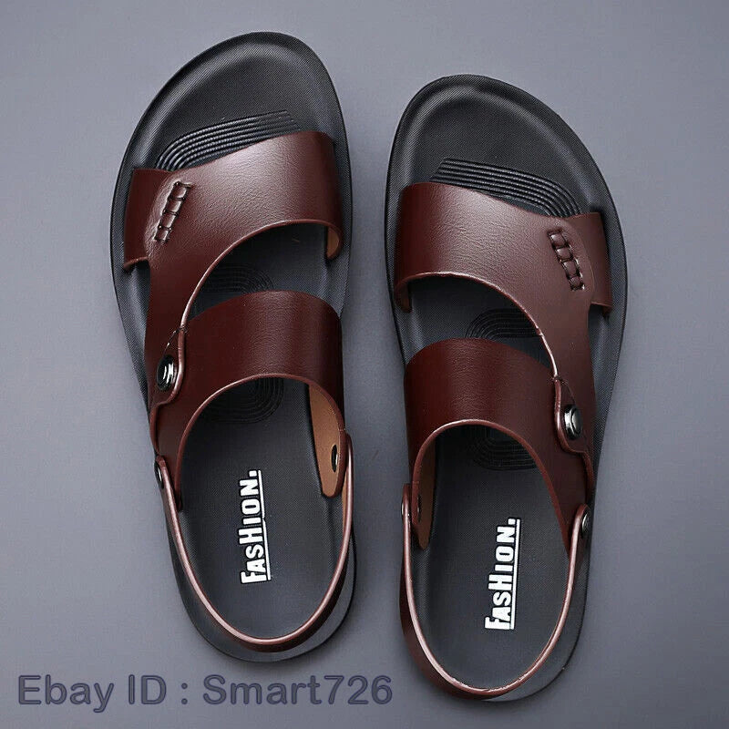 Summer Men Slip-On Sandals Beach Casual Slippers Flats Shoes Slides Footwear