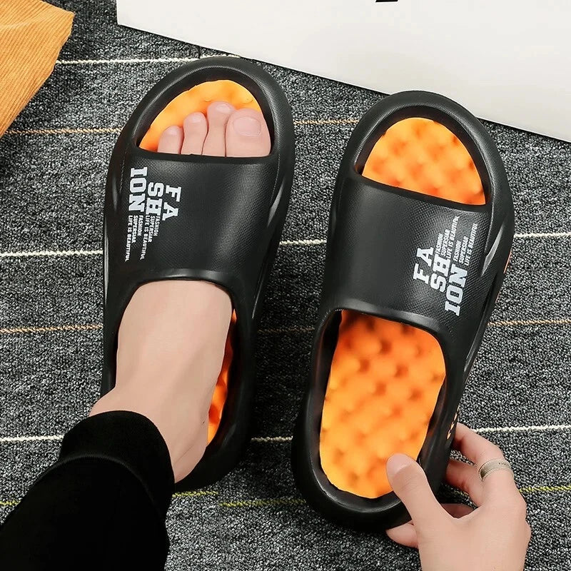 Summer Men Massage Slippers Indoor Outdoor Sandals Big Size 38-47 Beach Slippers