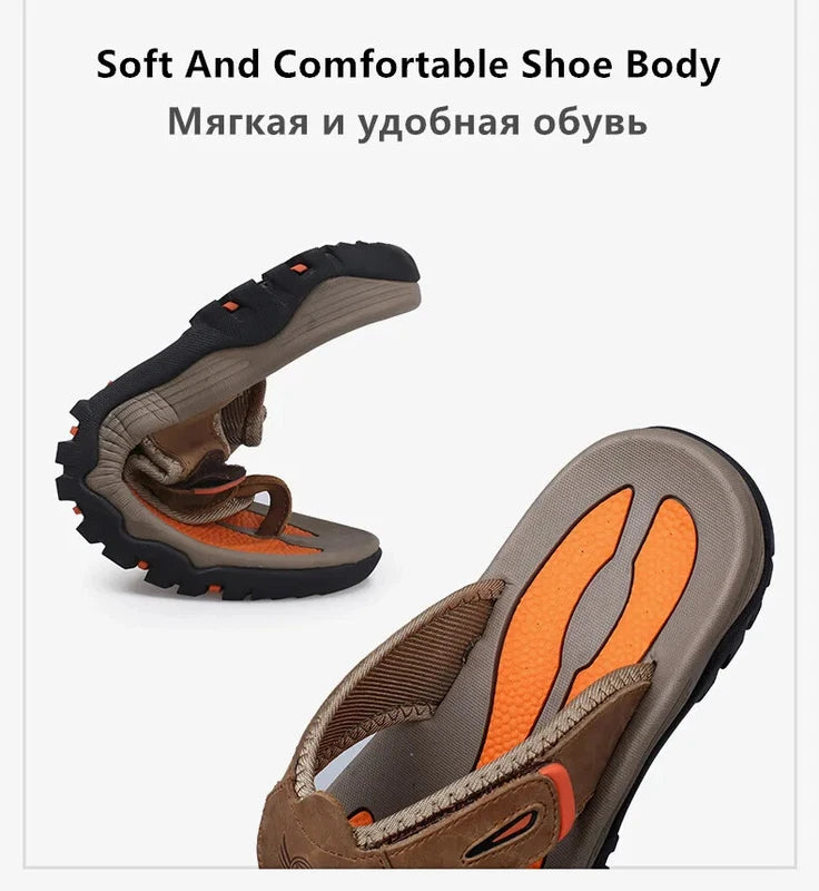 Summer Men's Slippers Breathable Sandals  Outdoor Flip Flops Casual Beach Shoes