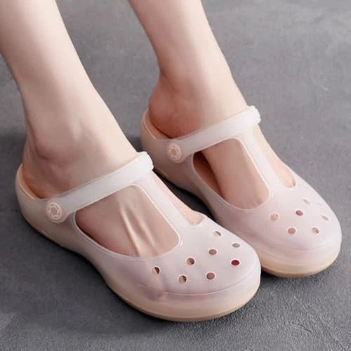 Women's Classic Transparent Solid Color Clogs Comfortable, Soft, and 5 Purple