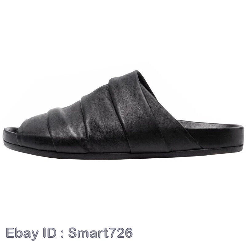 Roman Style Mens Slip On Sandals Slippers Real Leather Flats Beach Holiday Shoes