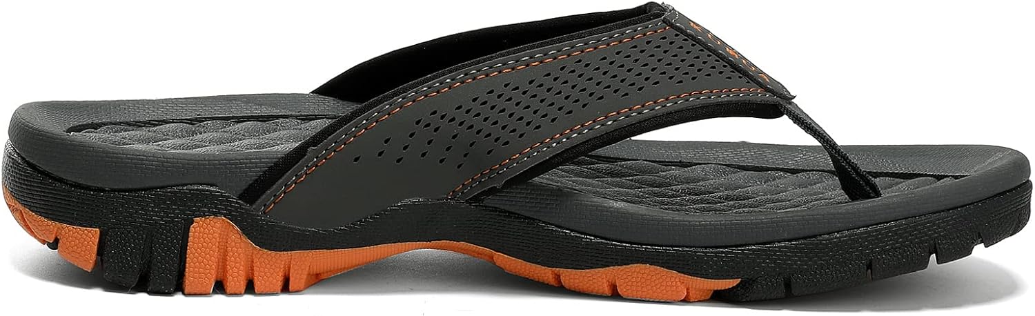 KUBUA Men's Beach Flip-Flops Water Sandals Outdoor Athletic Thong Sandal...