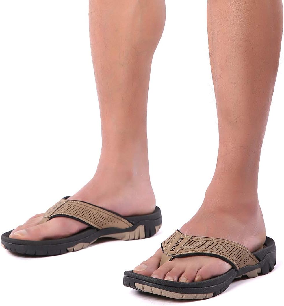 KUBUA Men's Beach Flip-Flops Water Sandals Outdoor Athletic Thong Sandal...