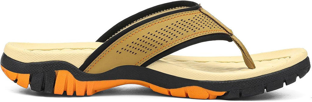 KUBUA Men's Beach Flip-Flops Water Sandals Outdoor Athletic Thong Sandal...