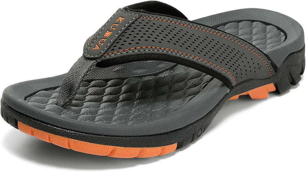 KUBUA Men's Beach Flip-Flops Water Sandals Outdoor Athletic Thong Sandal...