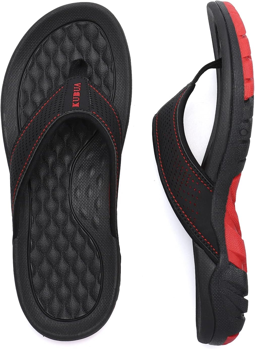 KUBUA Men's Beach Flip-Flops Water Sandals Outdoor Athletic Thong Sandal...