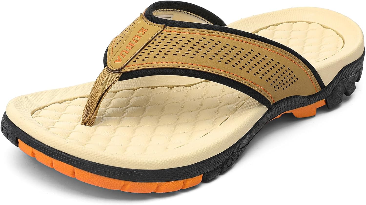 KUBUA Men's Beach Flip-Flops Water Sandals Outdoor Athletic Thong Sandal...