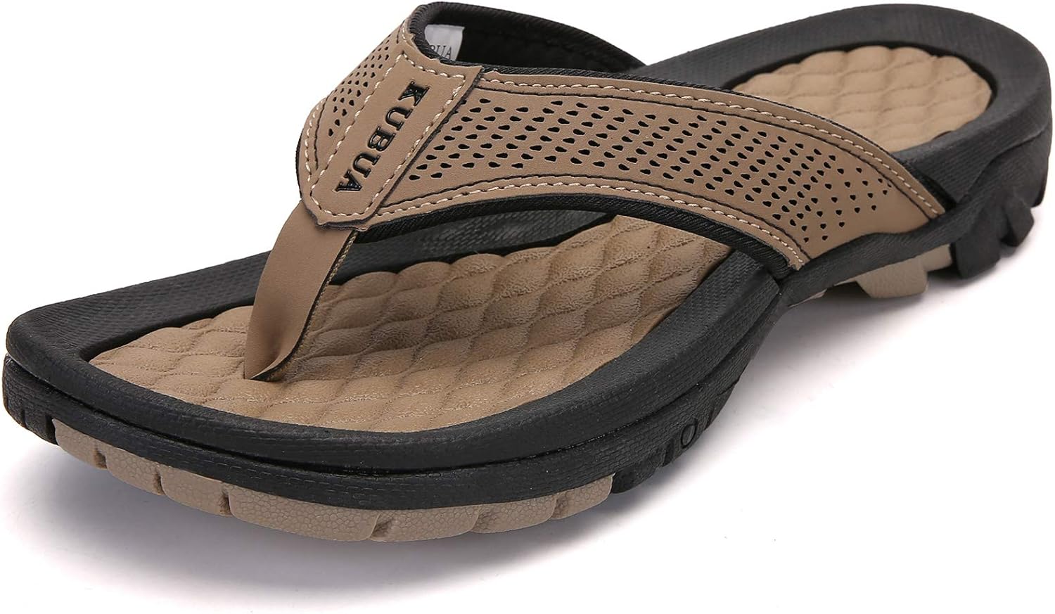 KUBUA Men's Beach Flip-Flops Water Sandals Outdoor Athletic Thong Sandal...