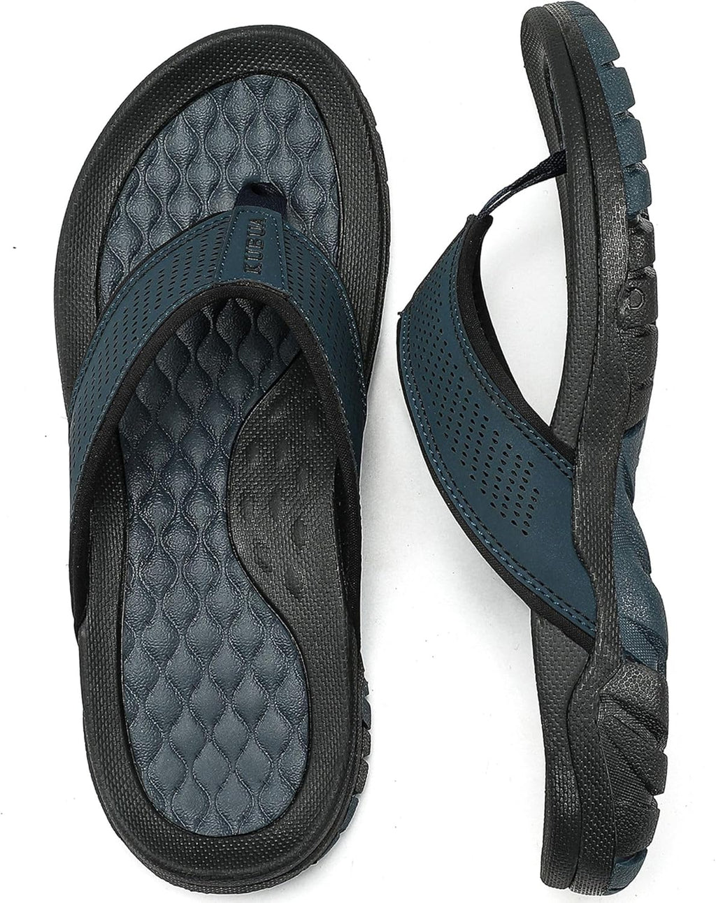 KUBUA Men's Beach Flip-Flops Water Sandals Outdoor Athletic Thong Sandal...