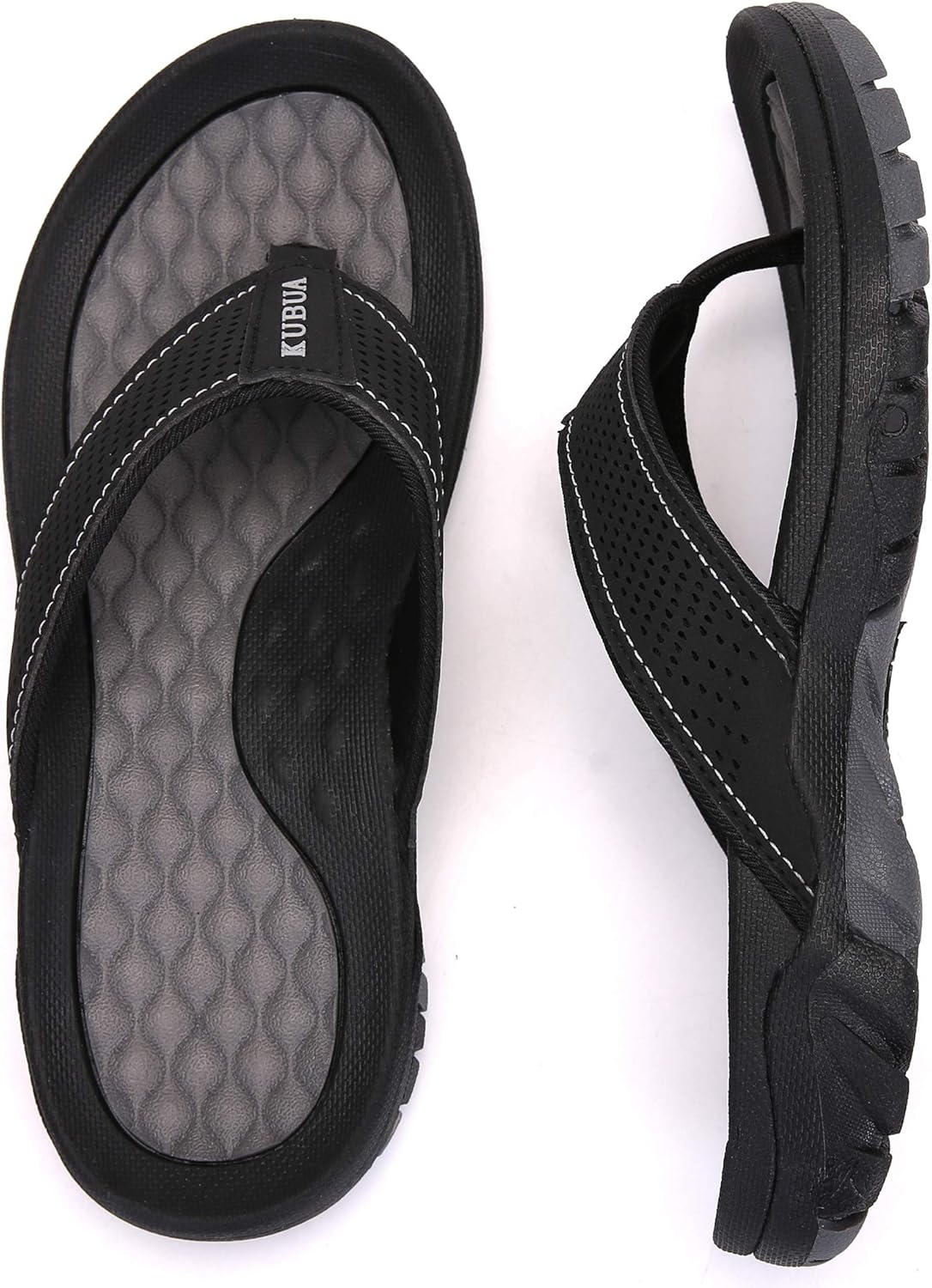 KUBUA Men's Beach Flip-Flops Water Sandals Outdoor Athletic Thong Sandal...