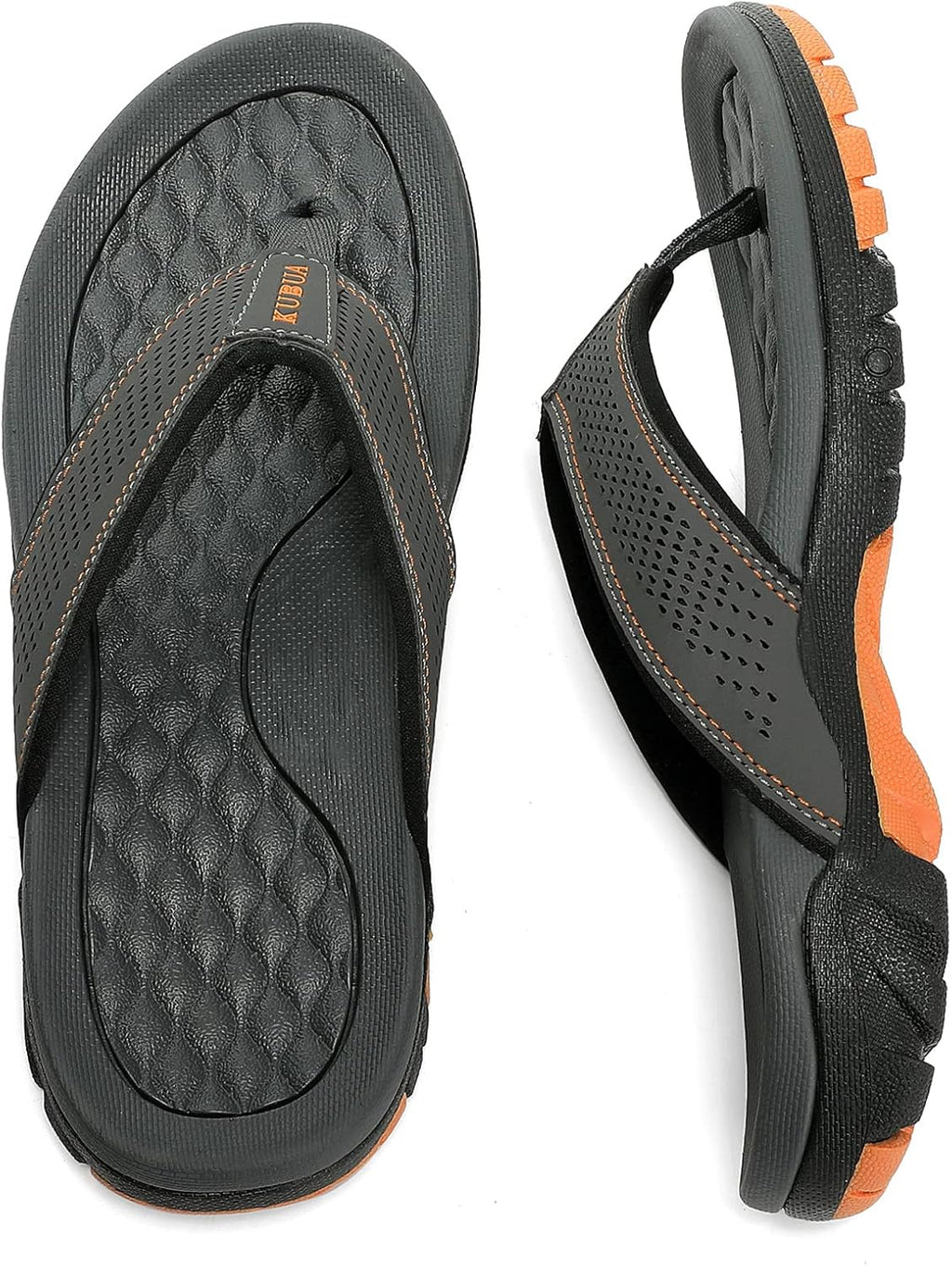 KUBUA Men's Beach Flip-Flops Water Sandals Outdoor Athletic Thong Sandal...