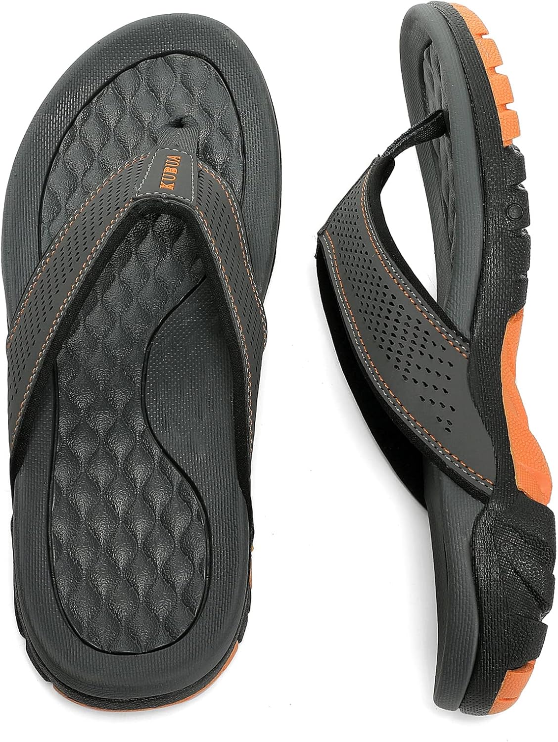 KUBUA Men's Beach Flip-Flops Water Sandals Outdoor Athletic Thong Sandal...