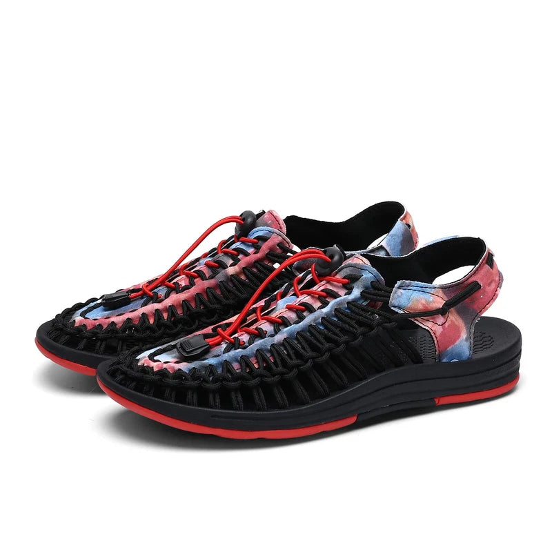 Summer Men Half Drag Slippers Breathable Beach Sandals Comfortable Flat Sneakers