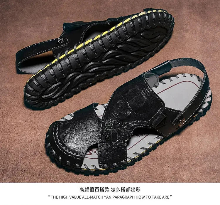Mens Closed Round Toe Hollow Out Slingbacks Sandals Slippers Beach Holiday Shoes