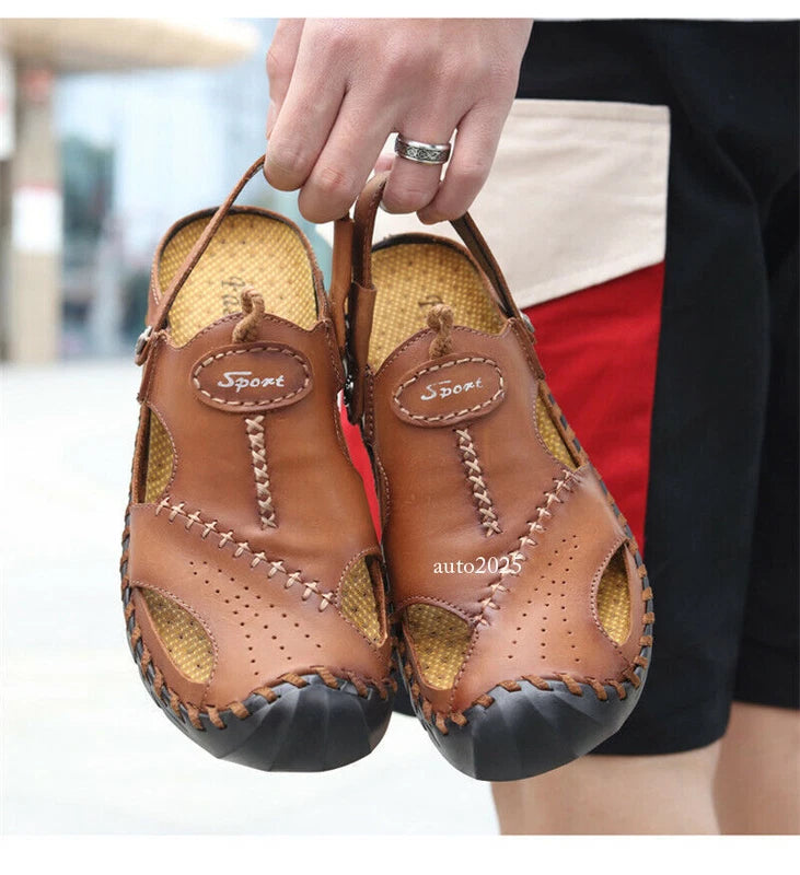 Men Hiking Sandals Closed Toe Walking Trail Beach Summer Shoes Non-slip Slippers