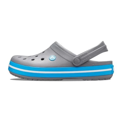 CROCS UNISEX ADULT CROCBAND CLOG - SIZE: MEN 9 WOMEN 11 - CHARCOAL/OCEAN
