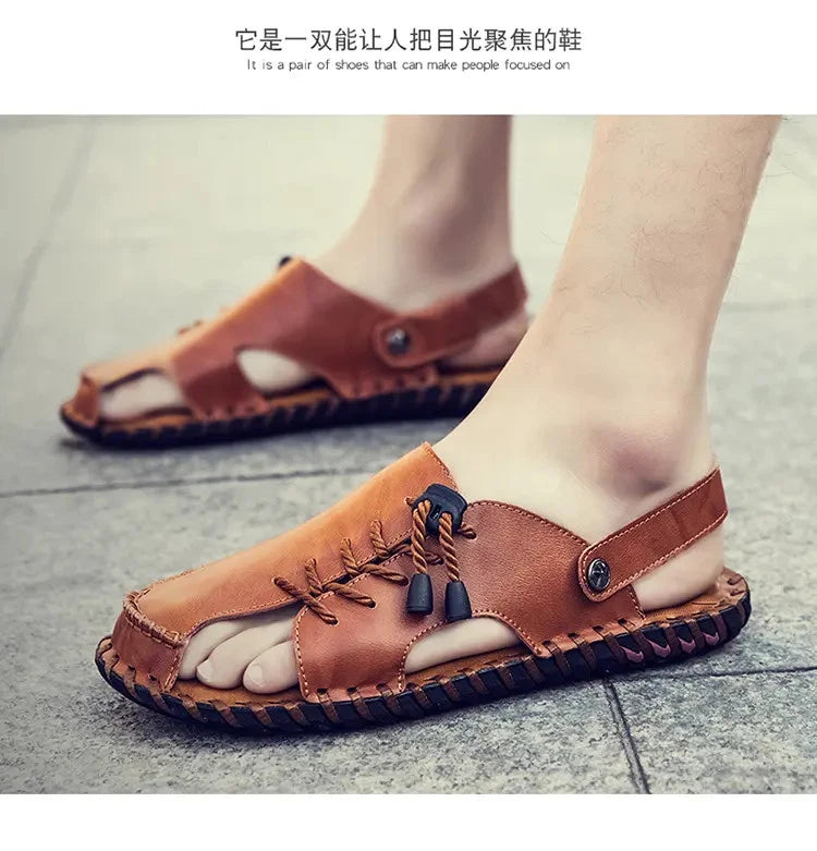 38-47 Mens Closed Round Toe Slingback Sandals Slippers Beach Holiday Summer Flat