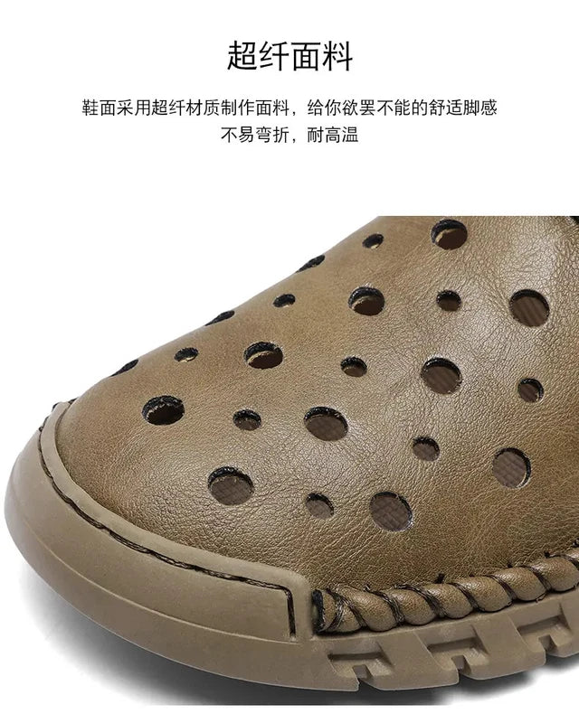 38-46 Plus Size Mens Closed Toe Hollow Out Sandals Summer Holiday Beach Slippers