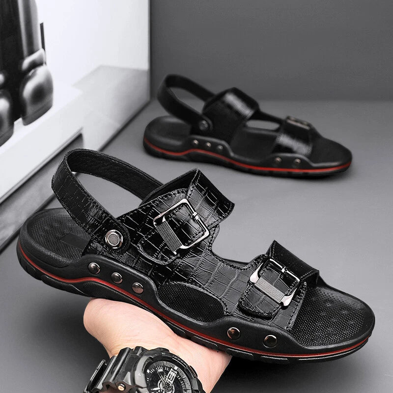 Men Summer Beach Sandals Outdoor Water Shoes Buckle Strap Casual Slippers Slide