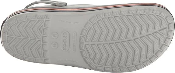 CROCS UNISEX ADULT CROCBAND CLOG - SIZE: MEN 6 WOMEN 8 - LIGHT GRAY/NAVY