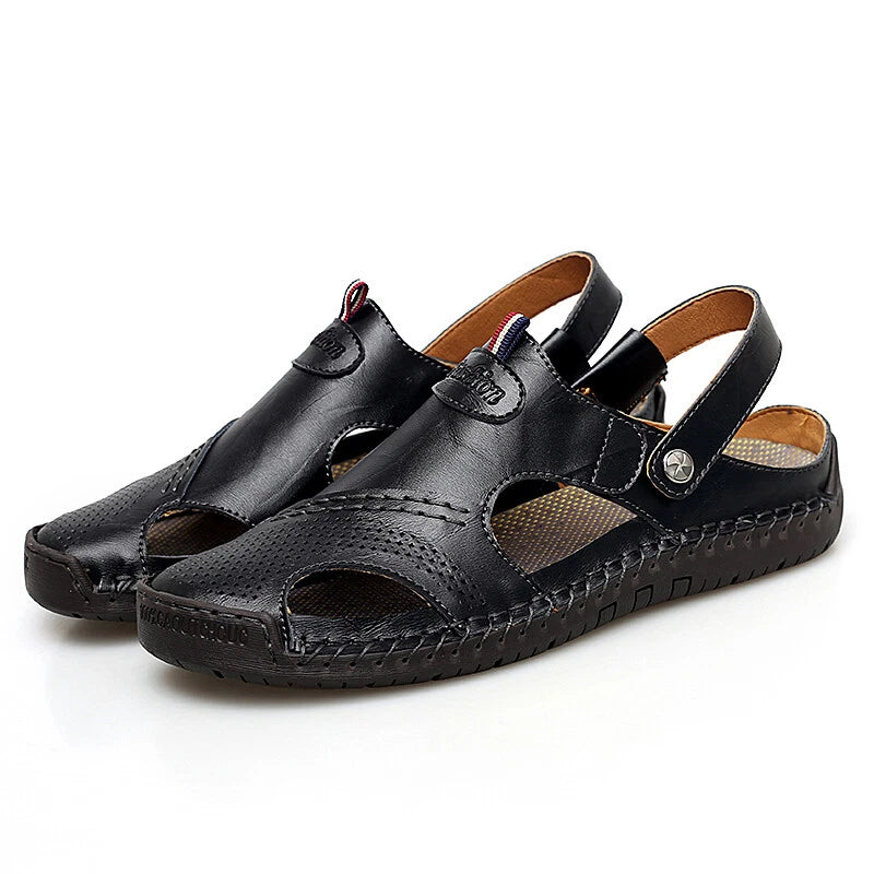 Summer Men's Leather Sandals Water Shoes Casual Fisherman Beach Slippers Driving