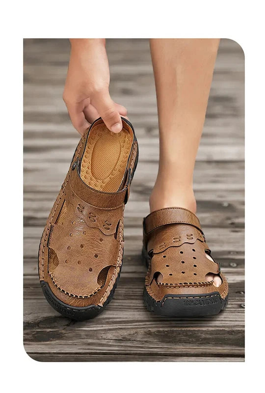 38-48 Plus Size Mens Closed Toe Hollow Out Slingback Sandals Beach Slipper Shoes