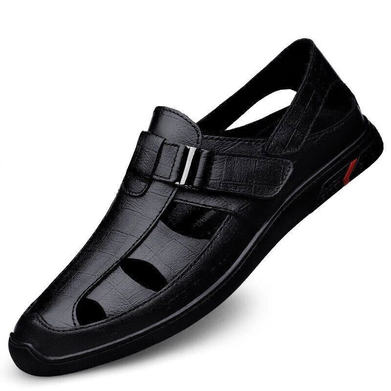 Men's Leather Sandals Beach Shoes Sports Leisure Sandals Outdoor Men's Slippers