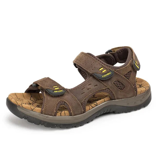Summer Leisure Men's Shoes Beach Sandals Leather Comfortable Slippers Big Size13