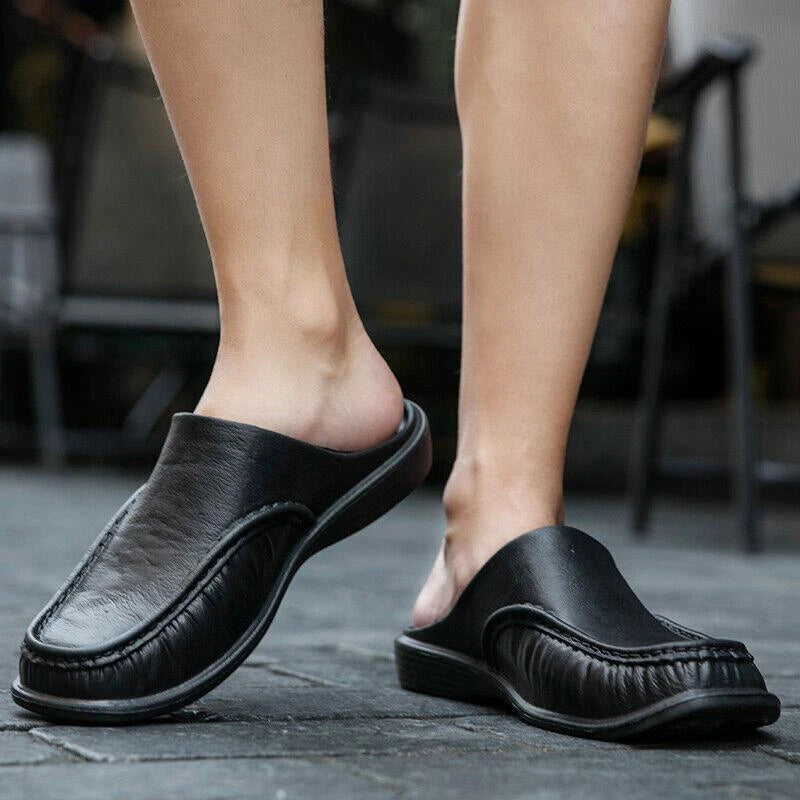 Men's Slippers Slip on Flats Beach close toe Sandals Shoes casual