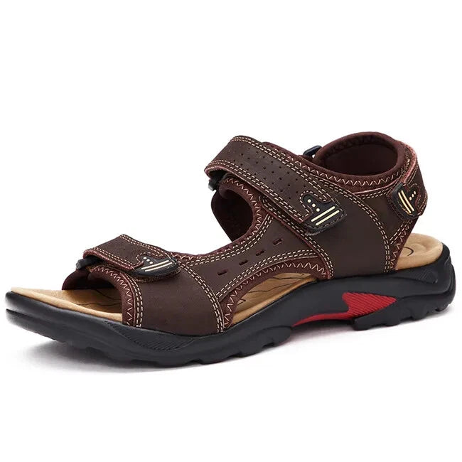 Casual Men's Leather Soft Sandals Comfortable Shoes Summer Beach Slippers Size13