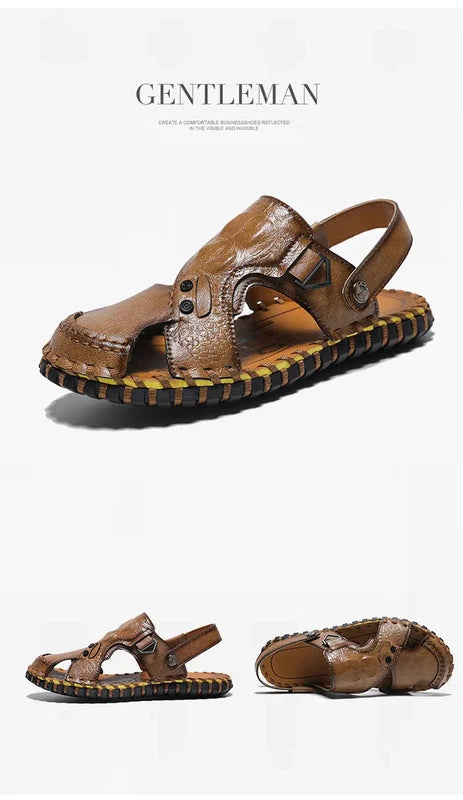 Mens Closed Round Toe Hollow Out Slingbacks Sandals Slippers Beach Holiday Shoes