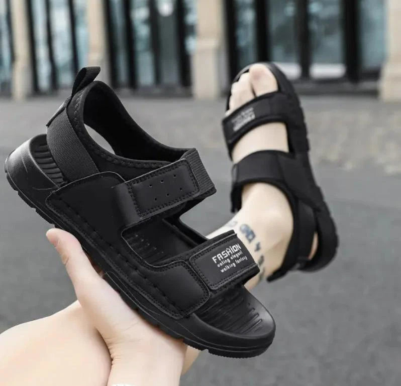 Men Summer Peep Toe Buckle Slipper Open Back Slip On Sandal Beach Outdoor Hiking