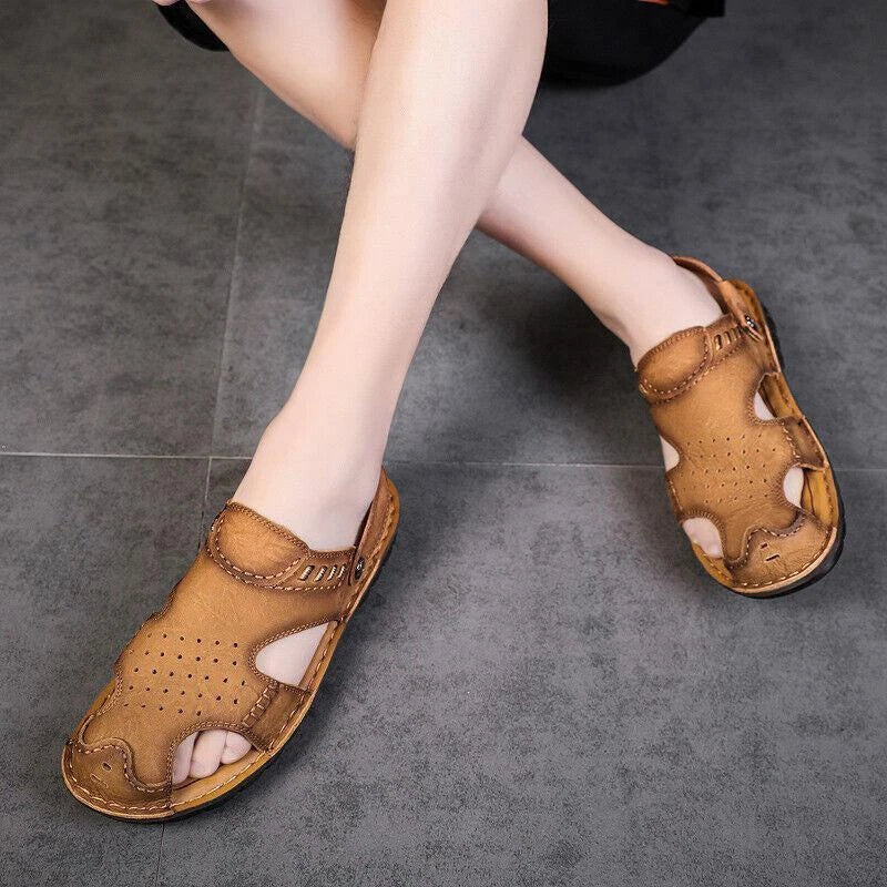 Fashion Men's Closed Toe Non-slip Sandals Outdoor Beach Casual Slippers Summer