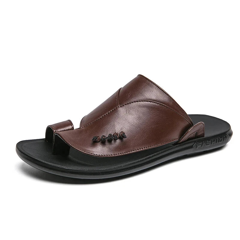 Summer Business Men's Leather Sandals Slippers Formal Outdoor Beach Shoes
