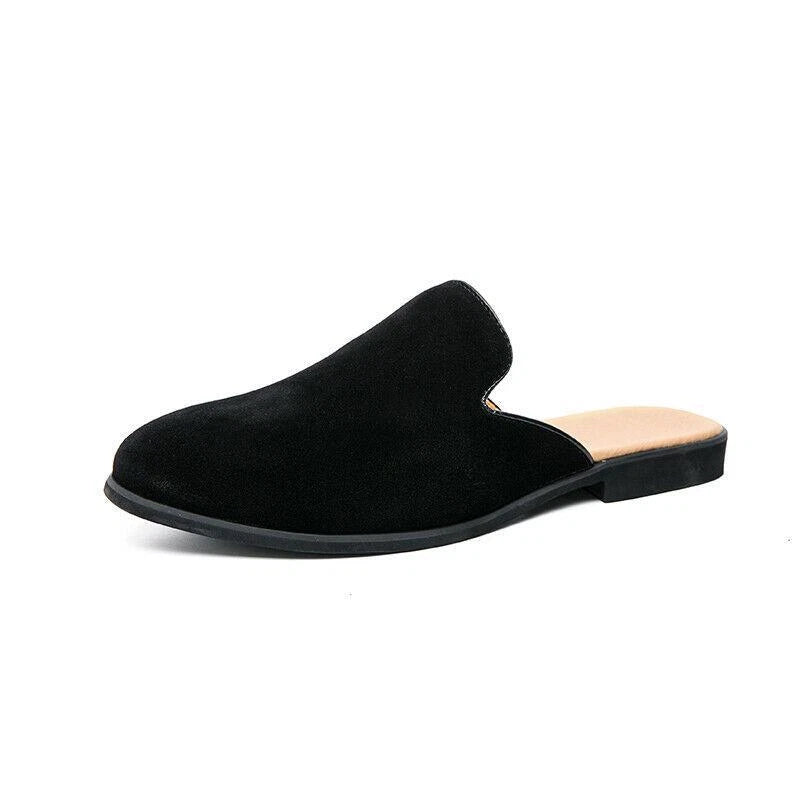 Mens Faux Suede Moccasin Casual Mules Loafers Round Toe Slip On Leisure Slippers