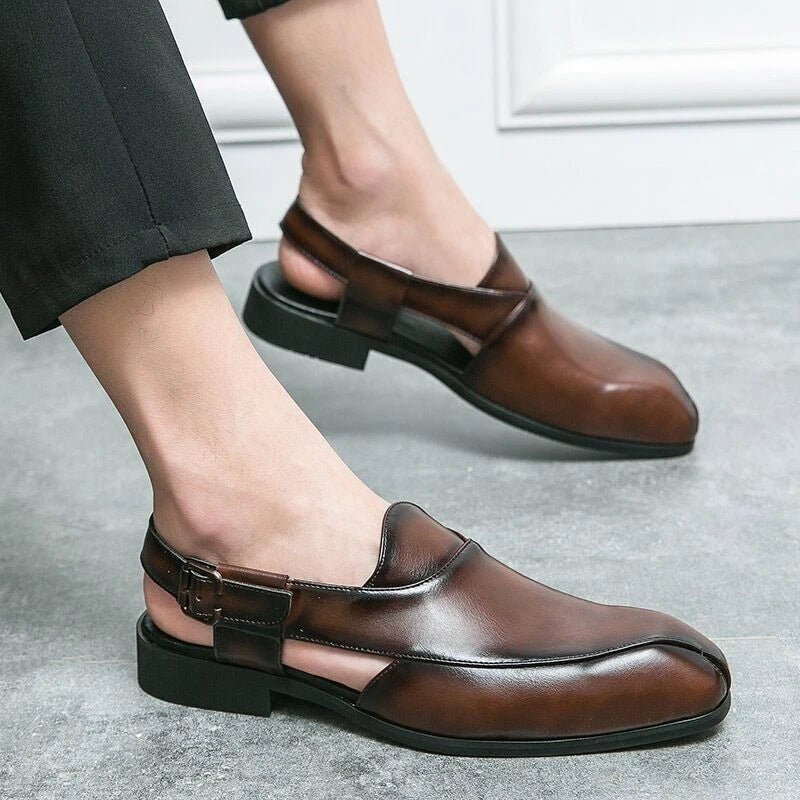 Men's Sandals Anti-collision Driving Shoes Handmade Beach Retro Sandals Slippers