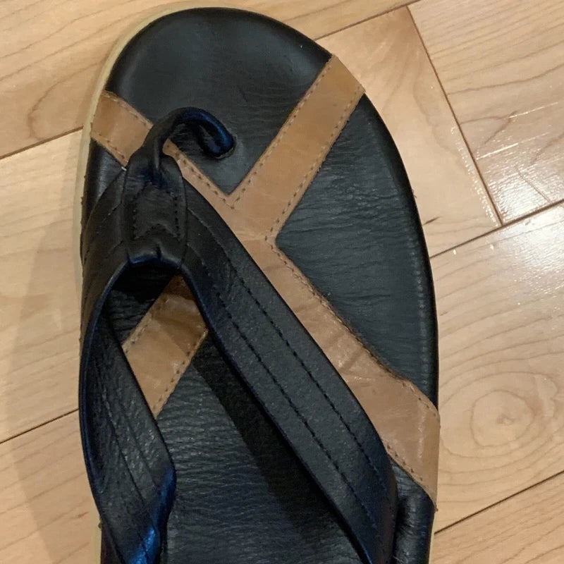 Island Slipper x  Kaws Men’s 11 OF Hand Made Leather Sandals Flip Flops Thongs