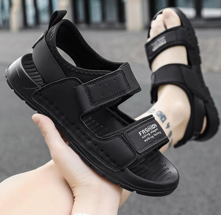 Men Summer Peep Toe Buckle Slipper Open Back Slip On Sandal Beach Outdoor Hiking
