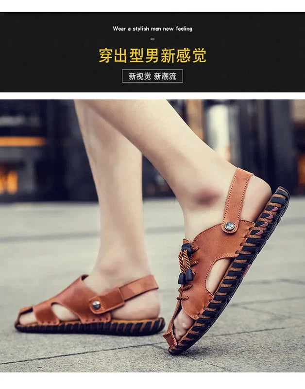 38-47 Mens Closed Round Toe Slingback Sandals Slippers Beach Holiday Summer Flat