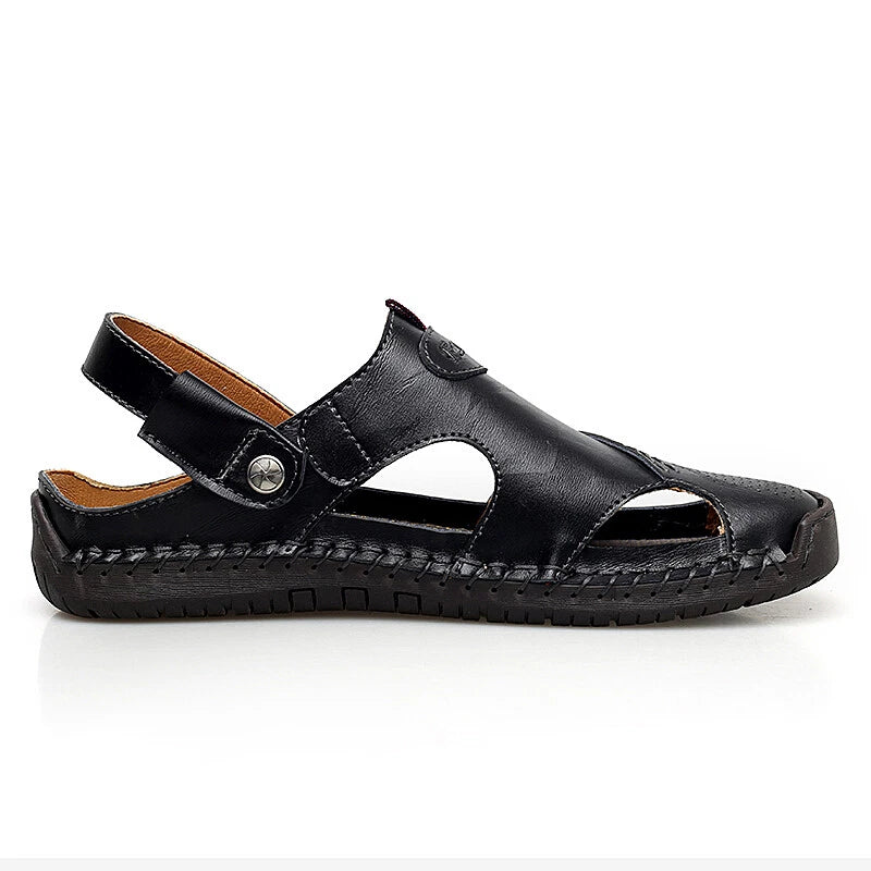 Summer Men's Leather Sandals Water Shoes Casual Fisherman Beach Slippers Driving
