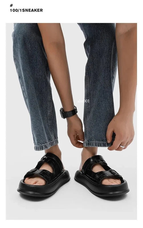 Mens Thick Soled Sandals Slipper Open Toe Outdoor Fashion Summer Slingback Beach