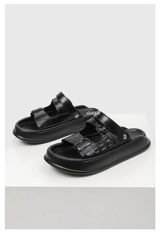 Mens Thick Soled Sandals Slipper Open Toe Outdoor Fashion Summer Slingback Beach